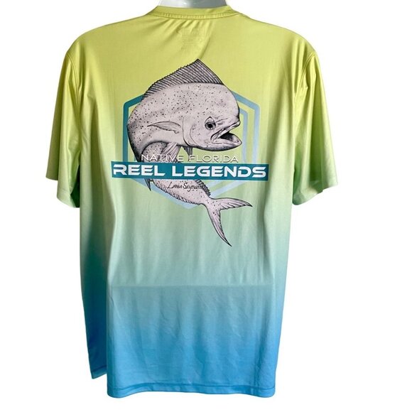 Reel Legends Lea Szymanski Mahi Fish Graphic Tee Shirt Men's Large NEW - Picture 8 of 9